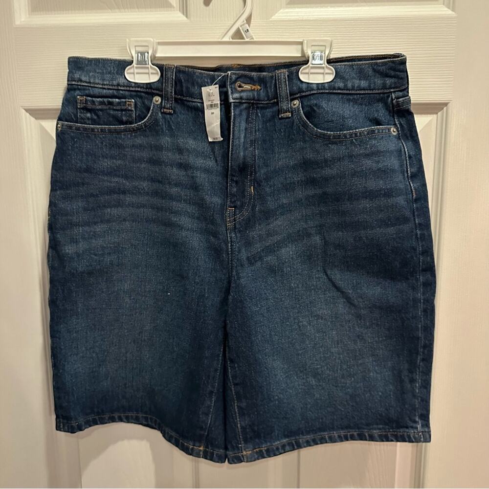 Banana Republic Jean Shorts Size 29 8 Girlfriend Dark Wash Blue Denim 2022 NWT